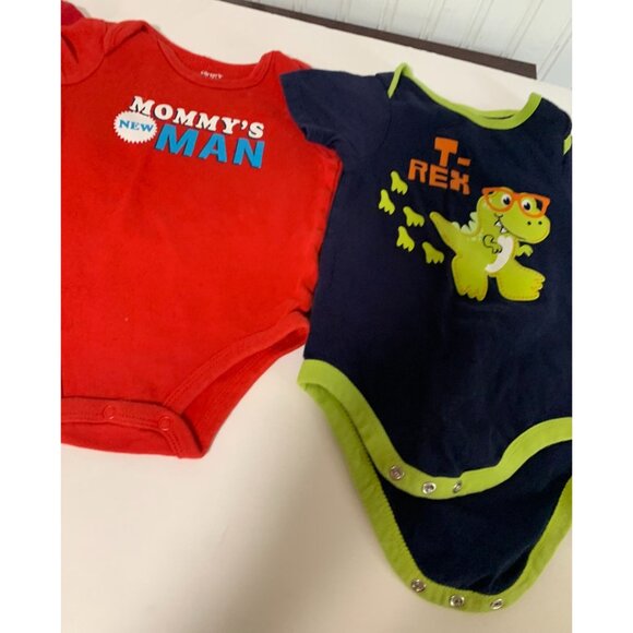 Lot of 3 Bodysuit Boys infant Baby Siz 6 months red blue Baby Gap Long SLeeve Fi - Picture 2 of 5